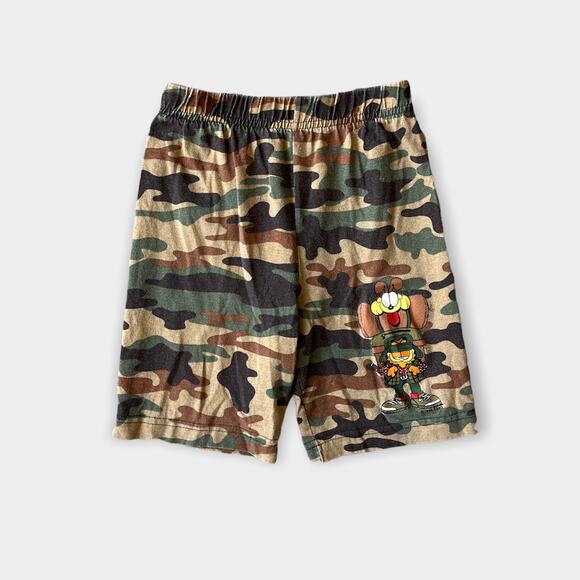Vintage Garfield Camo Shorts 7 USA - Picture 1 of 10